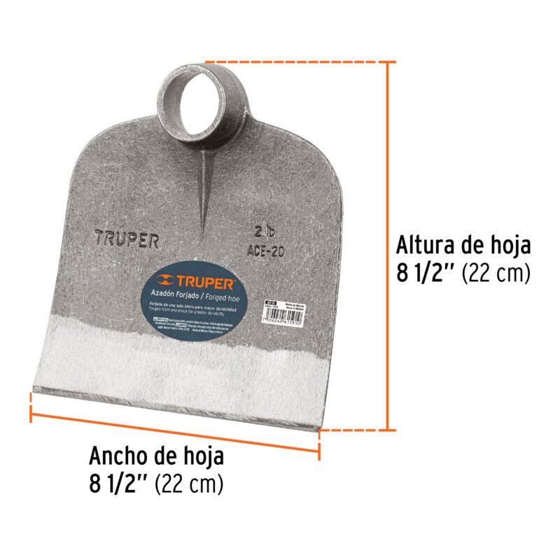 ACE-20FC2.jpg Código: 10359 Azadón Centroamericano 2.0 lb, sin mango, TRUPER ACE-20