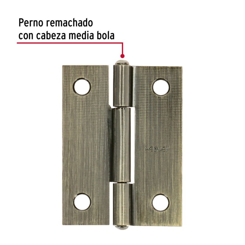 Código: 46911 Bisagra rectangular 2' latón antiguo, HERMEX BR-202