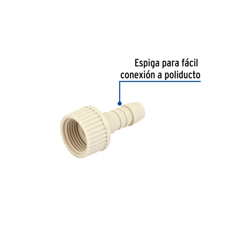 CM-631FC1.jpg Código: 48578 Adaptador hembra movible de polipropileno 3/4' x 1/2', Foset CM-631
