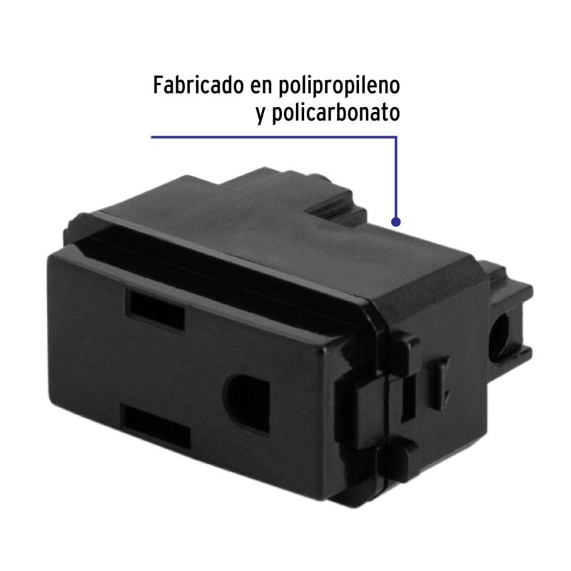 Código: 47605 Contacto sencillo, 2 polos + tierra, línea Italiana, negro COA-IN