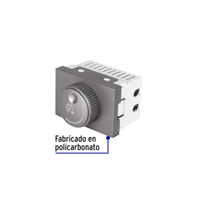 DIM15-LAFC1.jpg Código: 47833 Dimmer giratorio acero inox de 1.5 módulos, línea Lisboa DIM15-LA