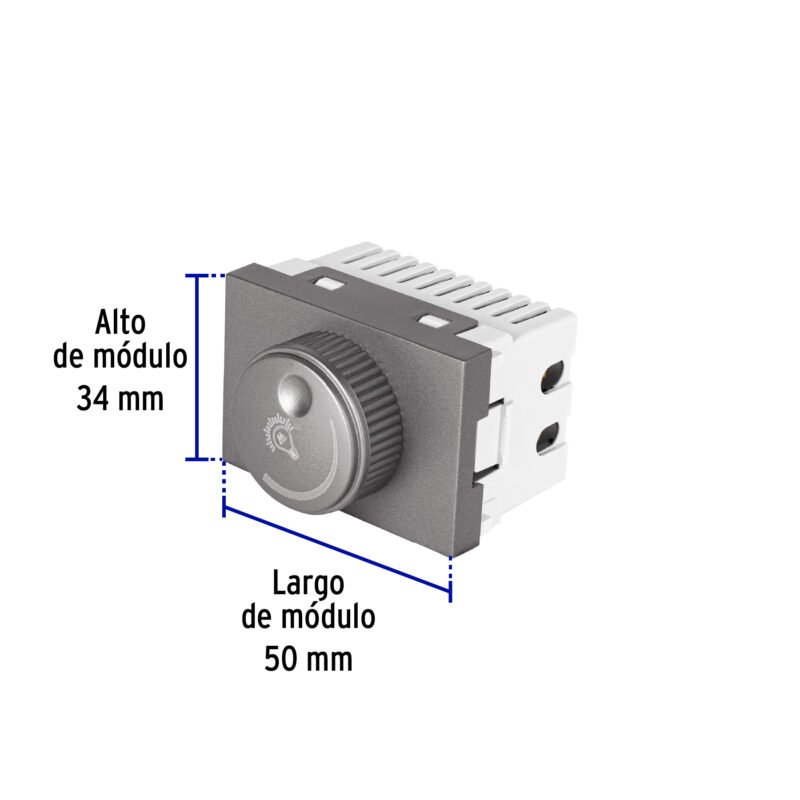 DIM15-LAFC2.jpg Código: 47833 Dimmer giratorio acero inox de 1.5 módulos, línea Lisboa DIM15-LA