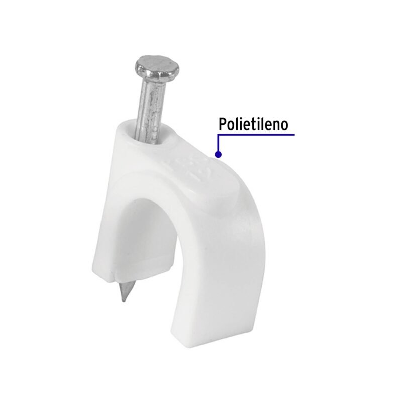 Código: 48274 Bolsa con 20 grapas blancas de 10 mm para cable redondo GCU-10B