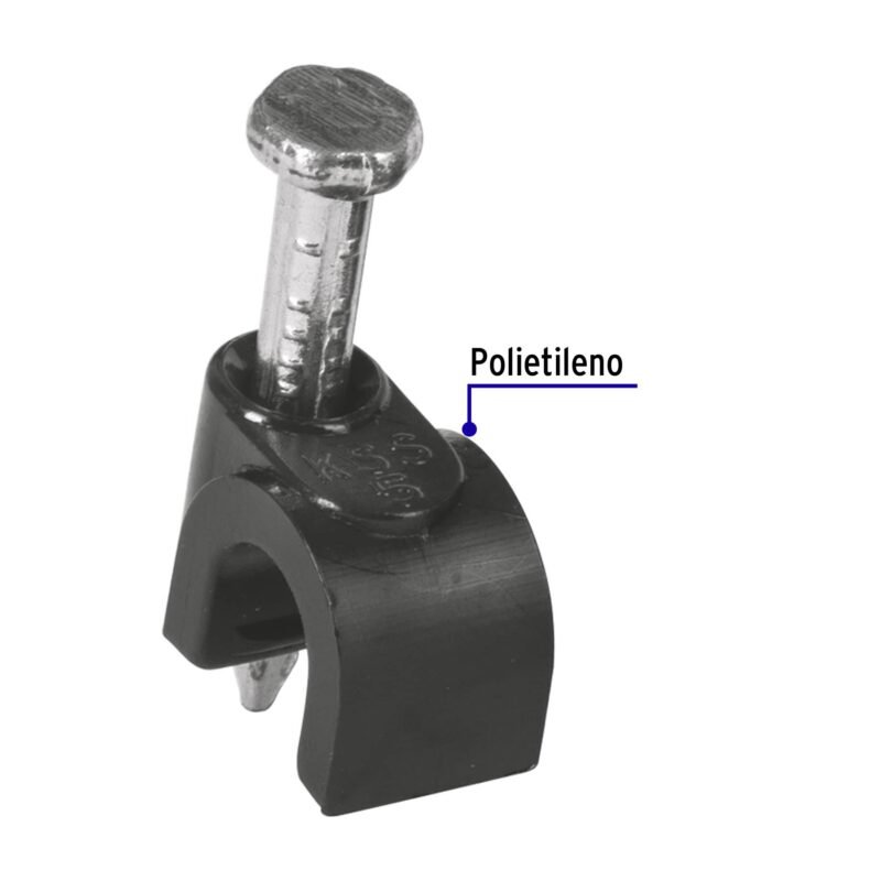 Código: 48280 Bolsa con 20 grapas negras de 5 mm para cable redondo GCU-5N