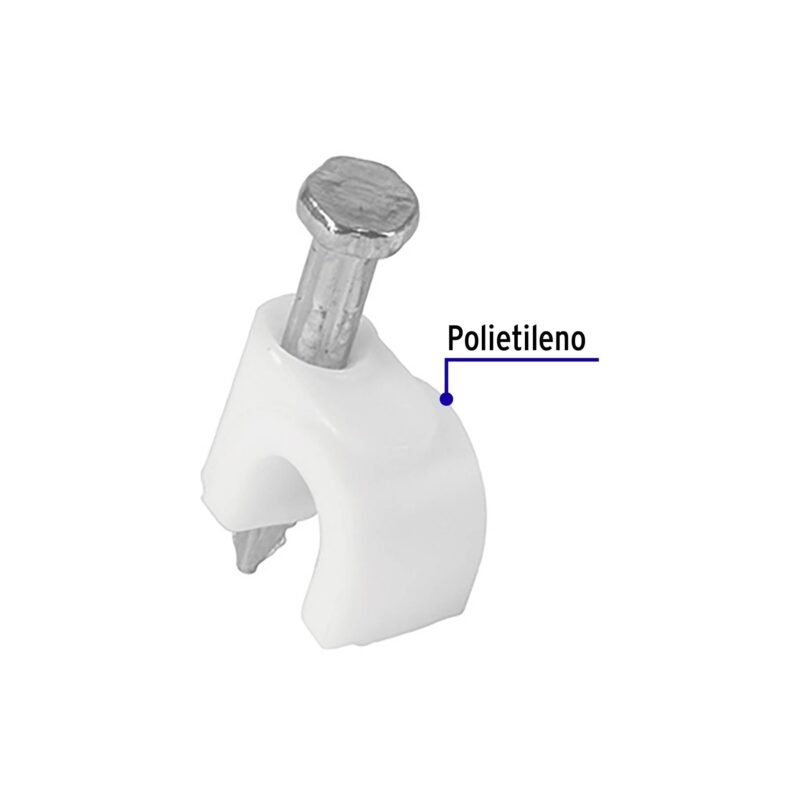Código: 48272 Bolsa con 20 grapas blancas de 6 mm para cable redondo GCU-6B