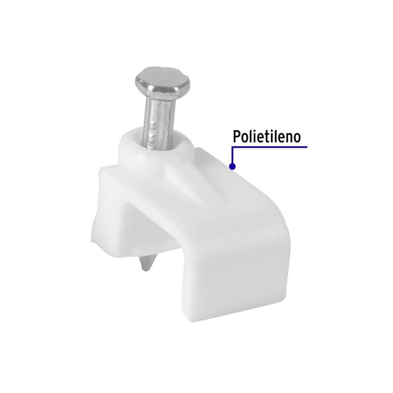 Código: 48279 Bolsa con 20 grapas blancas de 6 x 9.5 mm para cable plano GPL-10B