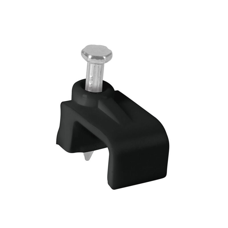 GPL-10N.jpg Código: 48035 Bolsa con 20 grapas negras de 6 x 9.5 mm para cable plano GPL-10N