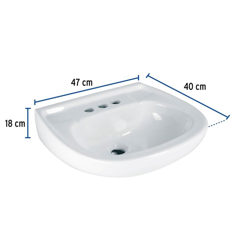 MUBA-10BFC1.jpg Código: 44002 Lavabo de porcelana con rebosadero, blanco, FOSET MUBA-10B