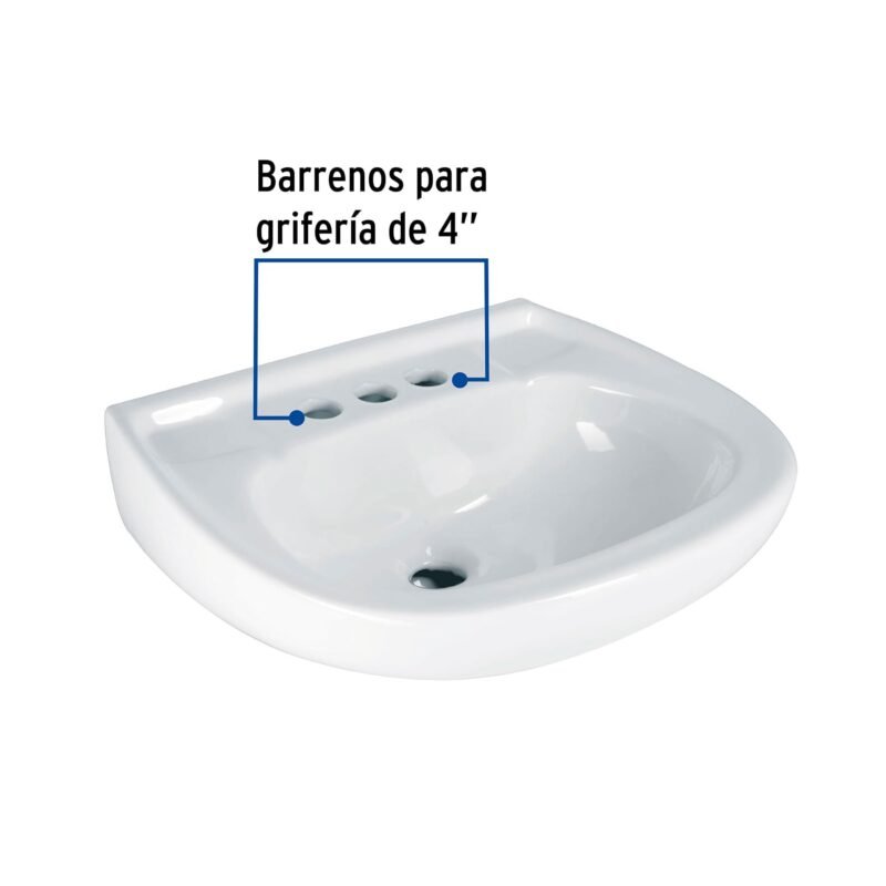MUBA-10BFC2.jpg Código: 44002 Lavabo de porcelana con rebosadero, blanco, FOSET MUBA-10B