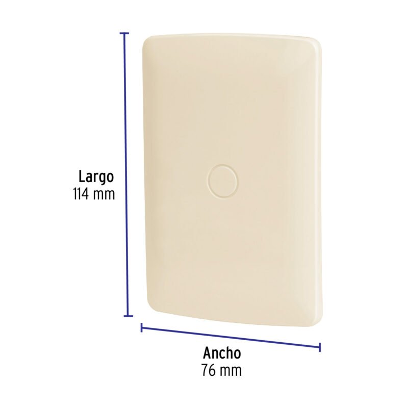 Código: 46144 Placa de ABS ciega, línea Italiana, color marfil, Volteck PPC-I