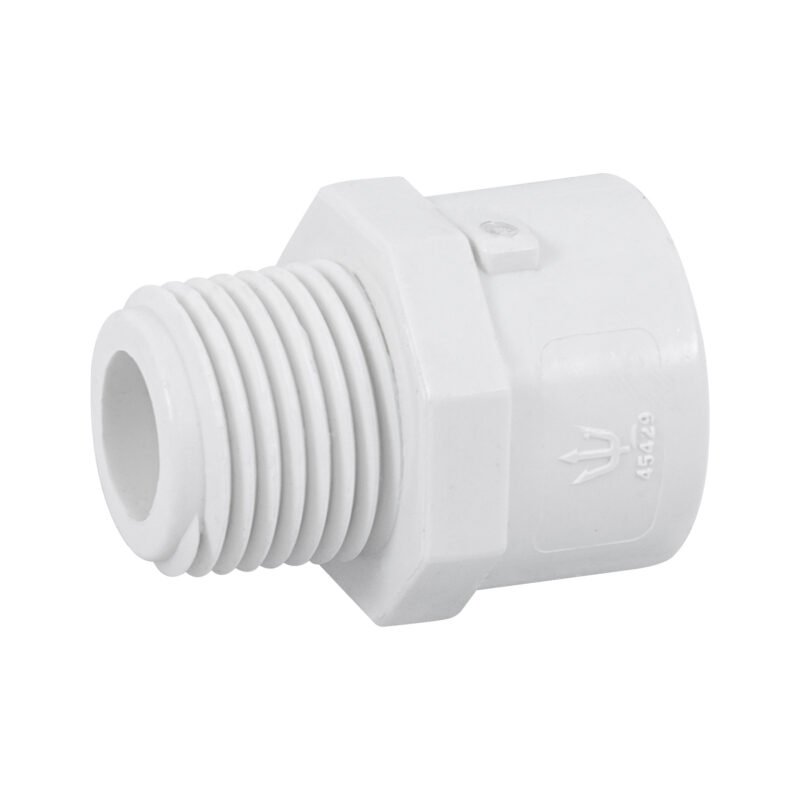 PVC-611.jpg Código: 45429 Adaptador macho de PVC de 1/2', Foset PVC-611