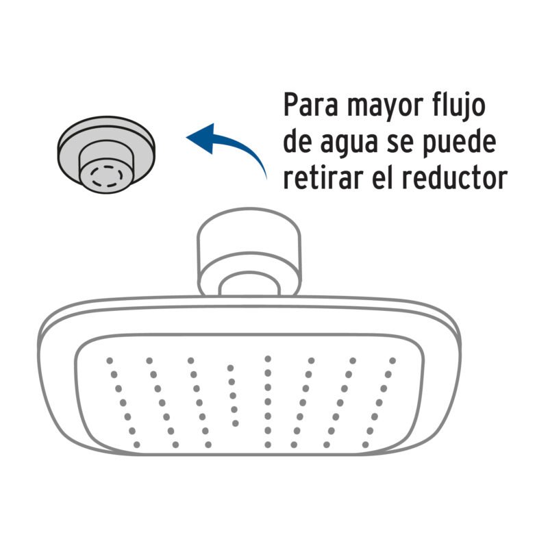 R-401FC1.jpg Código: 45065 Regadera cuadrada 3-3/4' brazo y chapetón de acero, Basic R-401