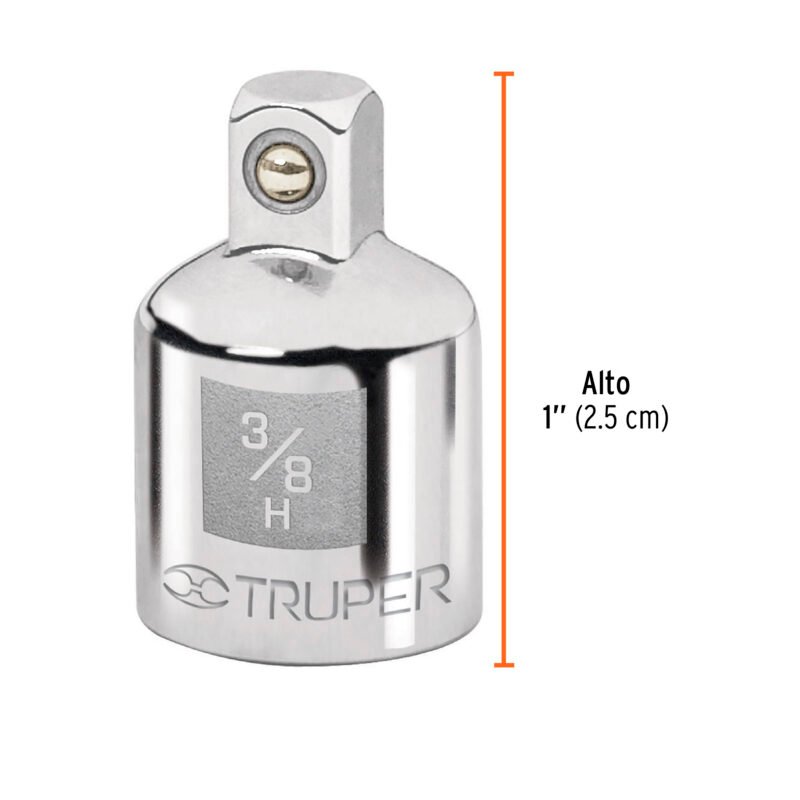 A-5255FC2.jpg Código: 13423 Adaptador para matraca de cuadro 3/8' a cuadro 1/4', Truper A-5255
