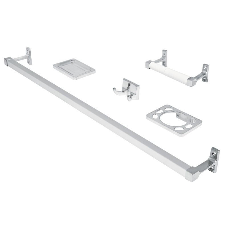 A-900.jpg Código: 49607 Juego de 5 accesorios para baño, metálicos, cromo, BASIC A-900