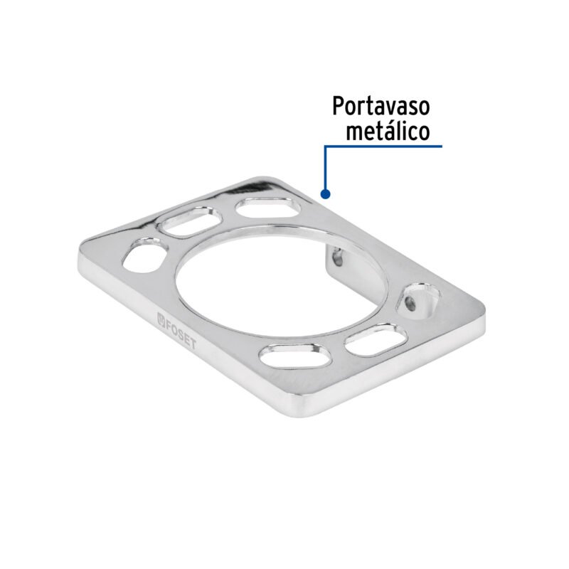 A-907FC1.jpg Código: 49610 Portavaso cepillero, metálico, cromo, BASIC A-907