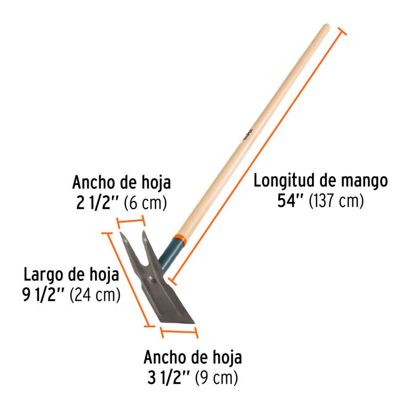 Print Código: 100752 Azadón dos cuernos, mango de madera 54', TRUPER A2C