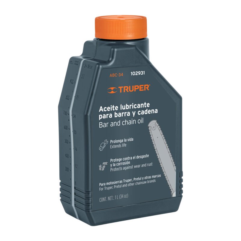 ABC-34.jpg Código: 102931 Aceite lubricante para barra y cadena de motosierra, Truper ABC-34