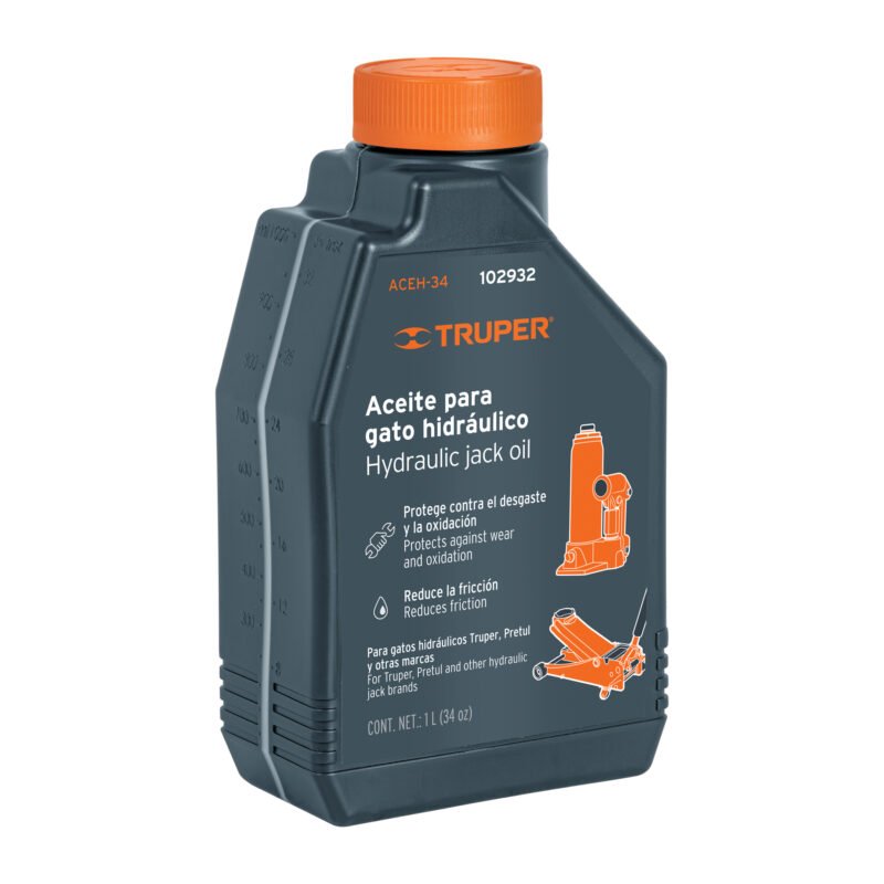ACEH-34.jpg Código: 102932 Aceite hidráulico para gatos, 1 Litro, Truper ACEH-34