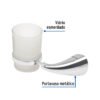Código: 49632 Portavaso cepillero metálico con vaso de vidrio, Foset Aero AEA-71