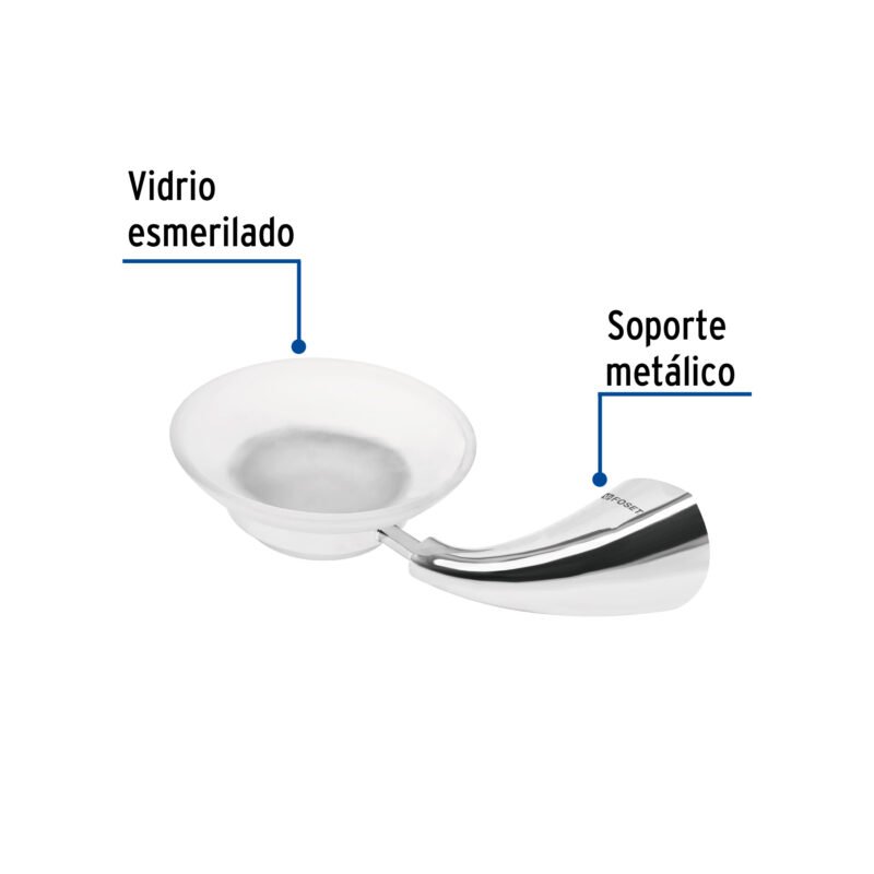 AEA-74FC1.jpg Código: 49636 Jabonera metálica con plato de vidrio, Foset Aero AEA-74