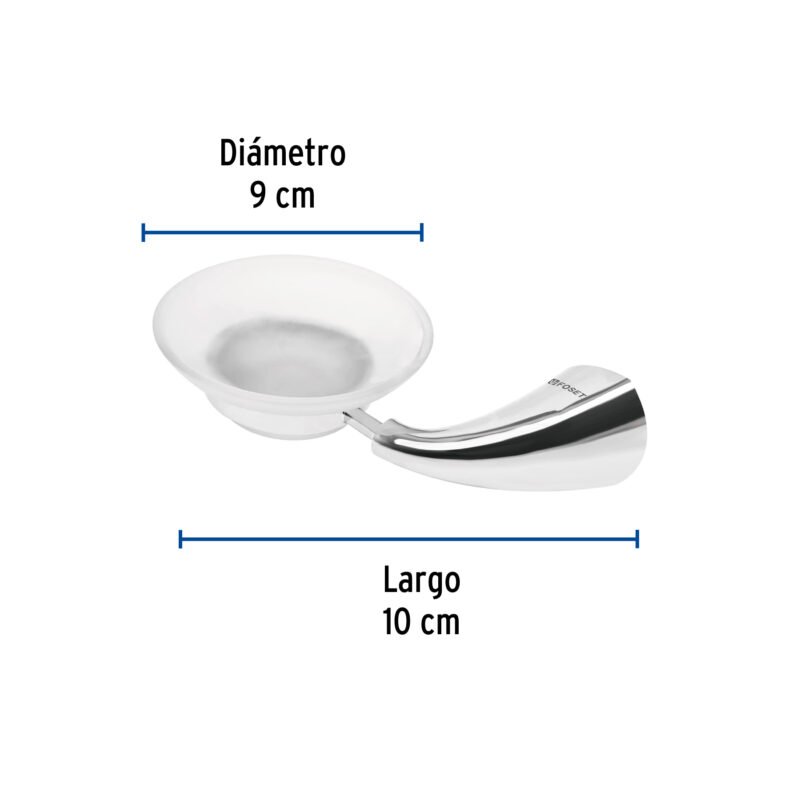AEA-74FC2.jpg Código: 49636 Jabonera metálica con plato de vidrio, Foset Aero AEA-74