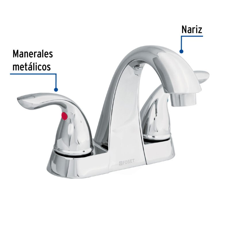 AEM-42FC1.jpg Código: 49764 Mezcladora 4' cuello alto para lavabo, Foset Aero AEM-42