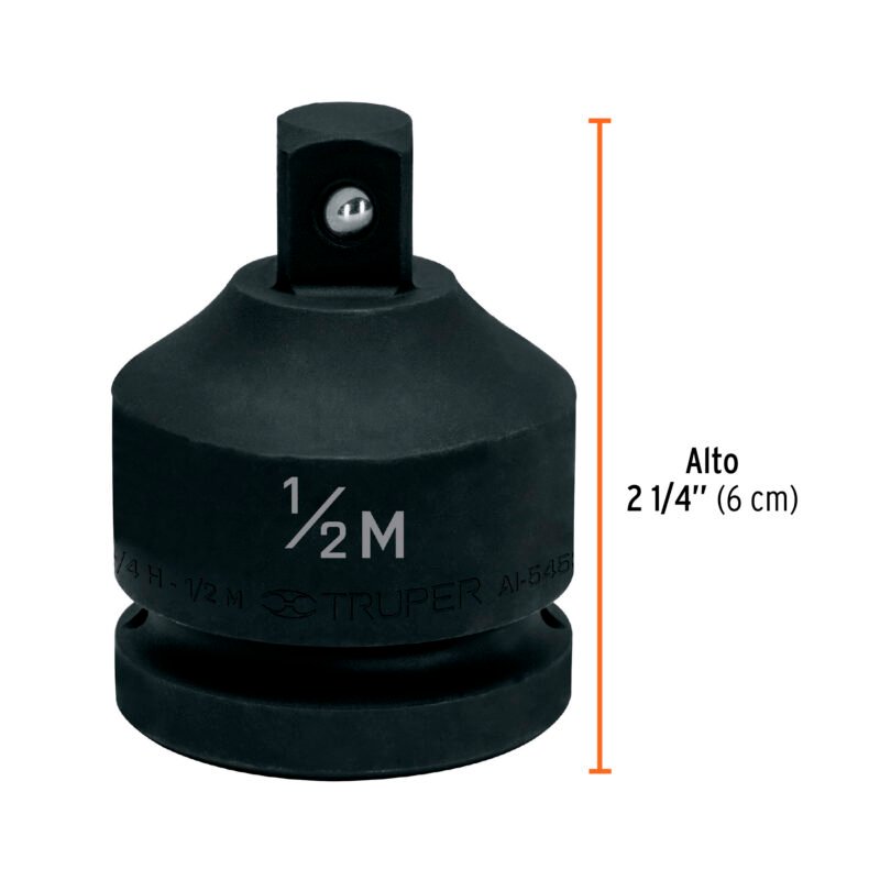 AI-5453FC2.jpg Código: 100949 Adaptador de Impacto 3/4' (H) x 1/2' (M), Truper AI-5453
