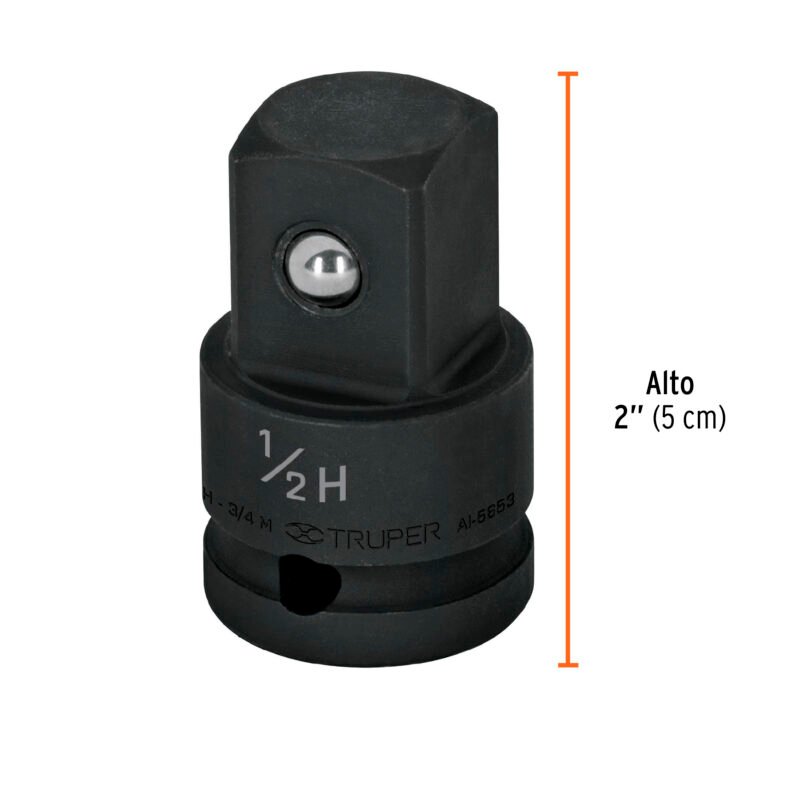 AI-5653FC2.jpg Código: 100907 Adaptador de impacto 1/2' (H) x 3/4' (M), Truper AI-5653