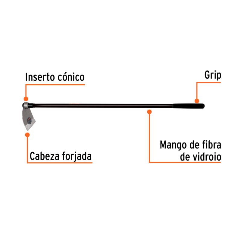 AL-2MFC1.jpg Código: 10618 Azadón Lane No. 2 de 2.0 lb, mango de fibra 54', TRUPER AL-2M