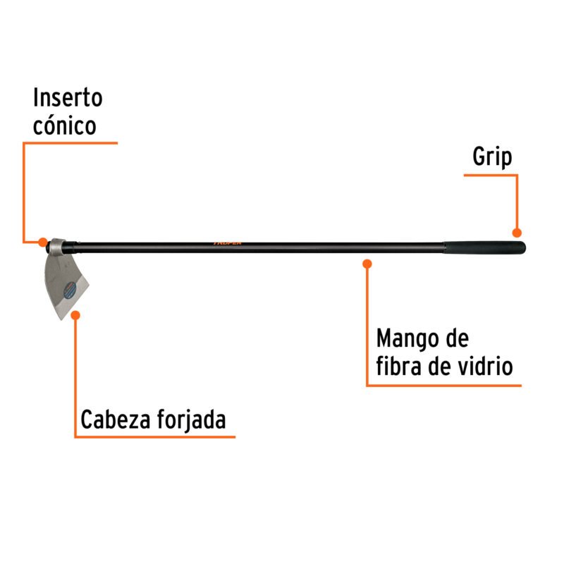 AL-3MFC1.jpg Código: 10621 Azadón Lane No. 3 de 2.1 lb, mango de fibra 54', TRUPER AL-3M
