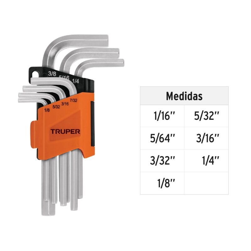 ALE-7PFC2.jpg Código: 15533 Juego 7 llaves allen std punta hexagonal con organizador ALE-7P