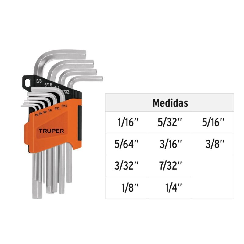 Código: 15539 Juego 10 llaves allen std punta hexagonal con organizador ALL-10P