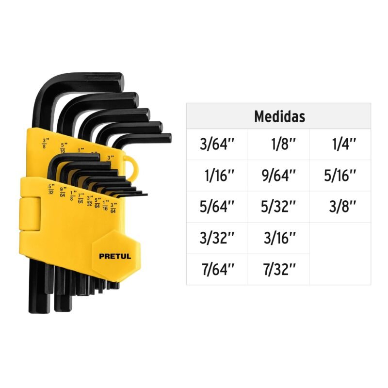 Código: 21856 Juego 13 llaves allen std punta hex con organizador, PRETUL ALL-13P-P