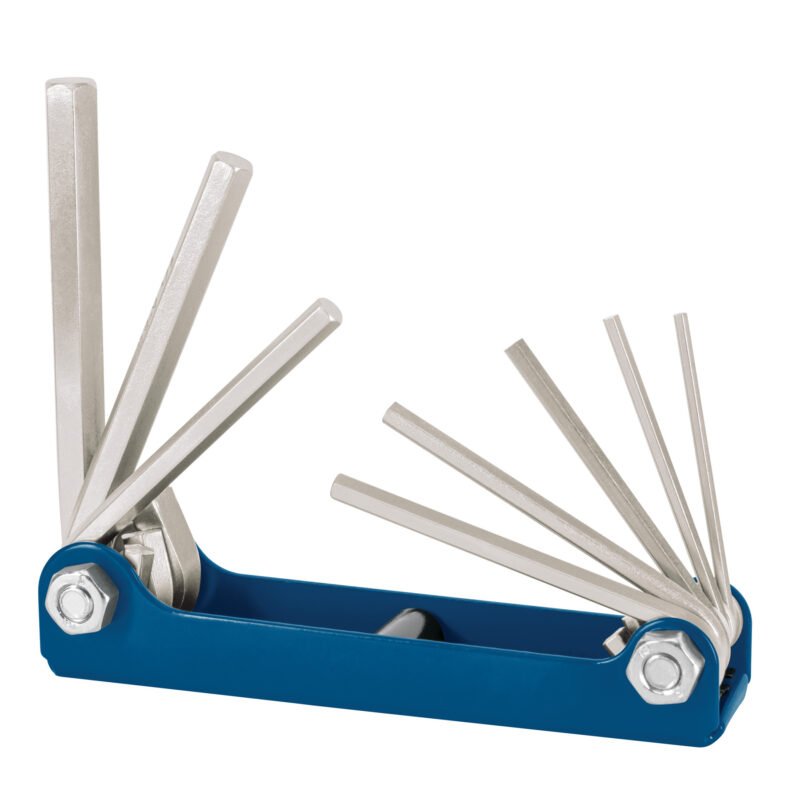 ALL-8M.jpg Código: 15555 Juego de 8 llaves allen mm tipo navaja, cuerpo de lámina ALL-8M