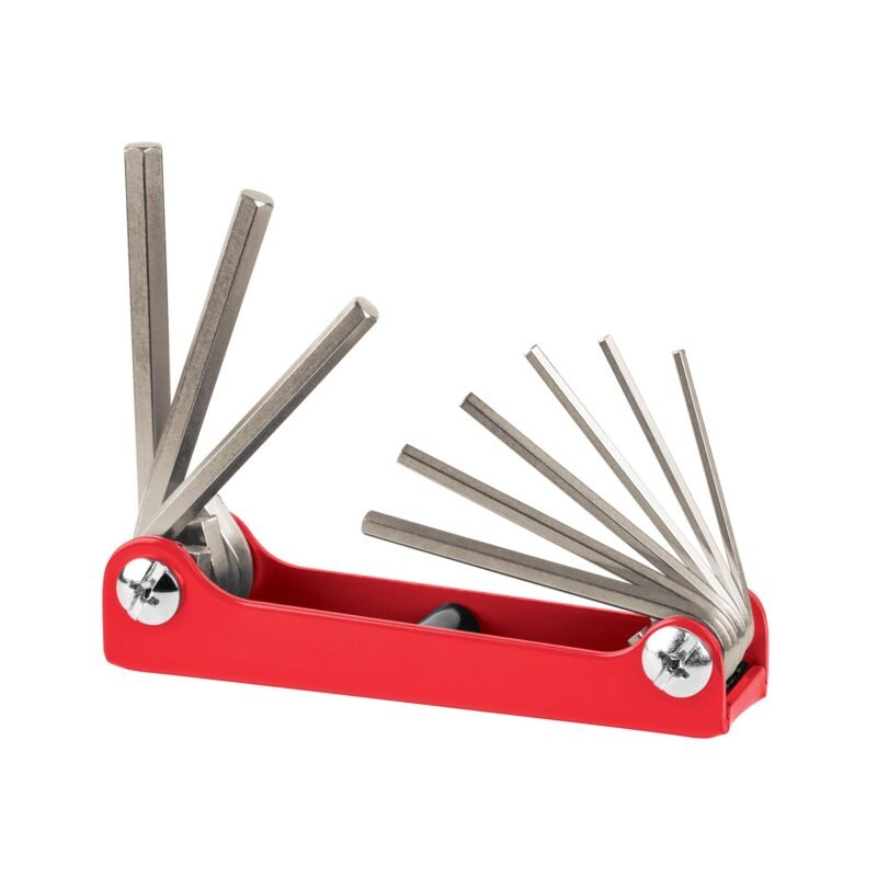 Código: 15566 Juego de 9 llaves allen std tipo navaja, cuerpo de lámina ALL-9P