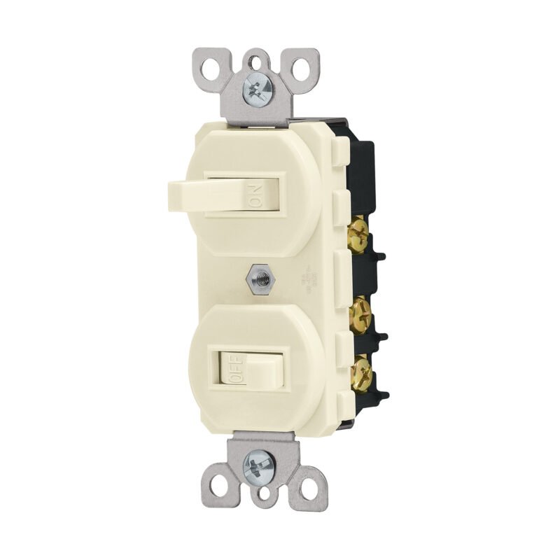 Código: 46002 Interruptor dúplex de palanca, Standard, marfil, Volteck APDO-S