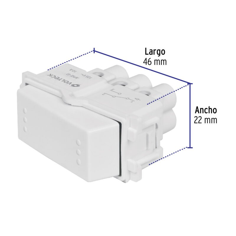 APSE-EIBFC2.jpg Código: 48137 Interruptor de 3 vías, línea Italiana, color blanco, Volteck APSE-EIB