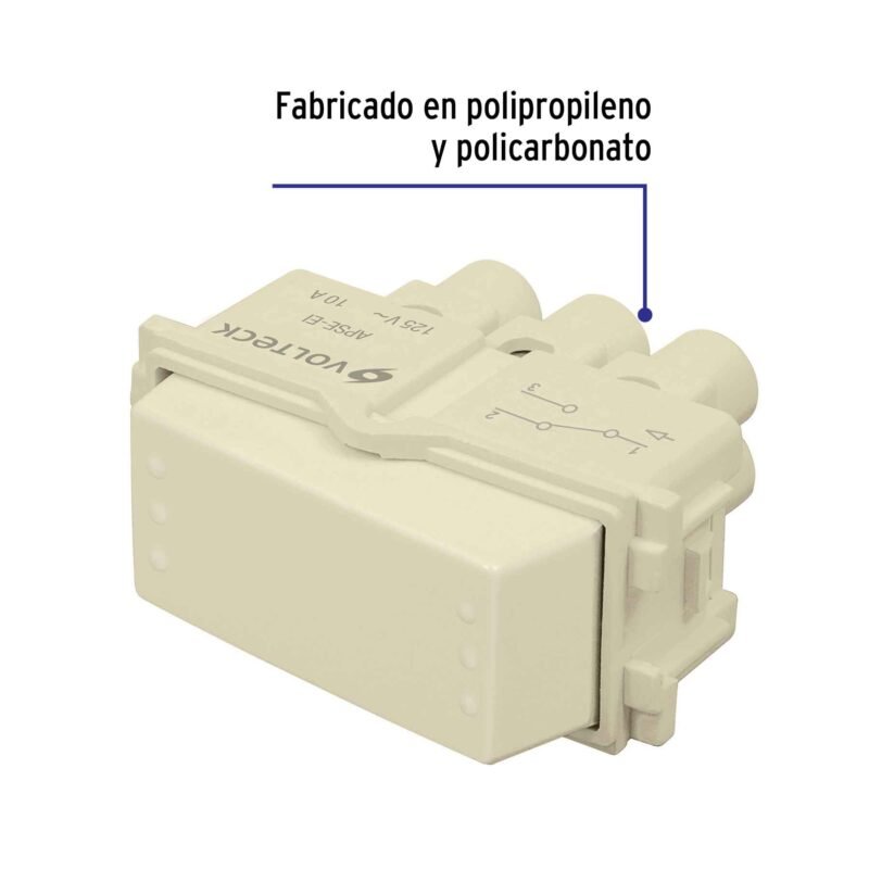 APSE-EIFC1.jpg Código: 48083 Interruptor de 3 vías, línea Italiana, color marfil, Volteck APSE-EI