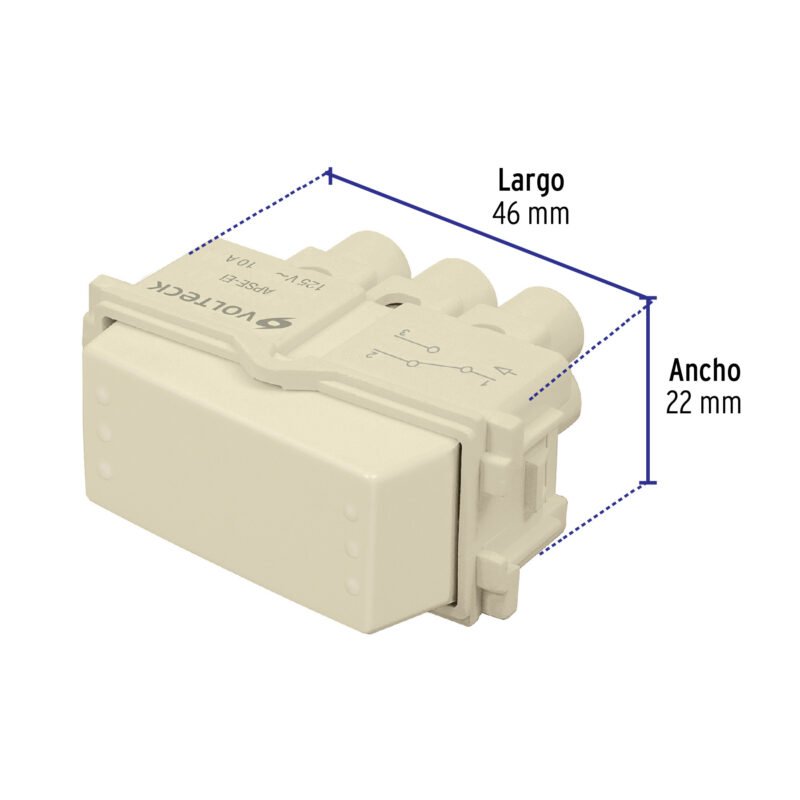 APSE-EIFC2.jpg Código: 48083 Interruptor de 3 vías, línea Italiana, color marfil, Volteck APSE-EI