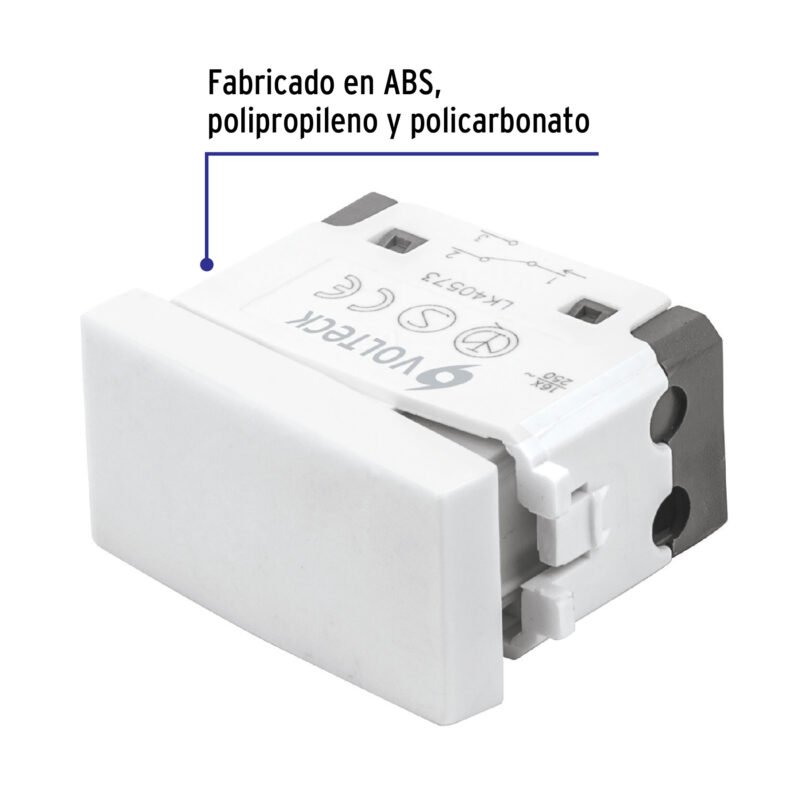 Código: 48321 Interruptor de 3 vías, línea Oslo, color blanco, Volteck APSE-EOB