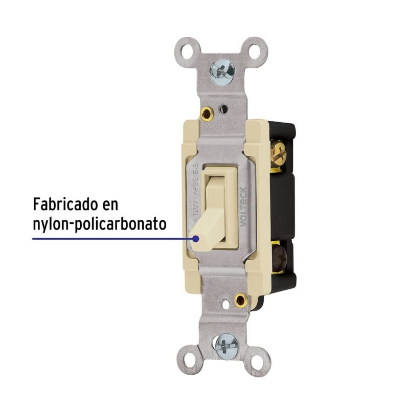 Código: 46003 Interruptor vertical de palanca, 3 vías, Standard, marfil APSE-ES