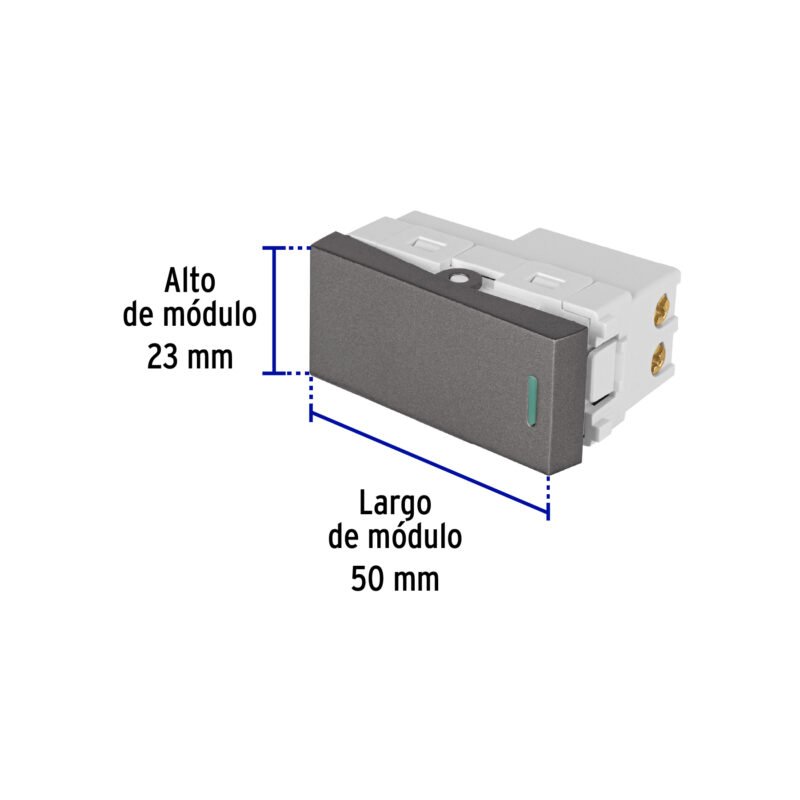 APSE-LAFC2.jpg Código: 47820 Interruptor sencillo acero inox de 1 módulo, línea Lisboa APSE-LA