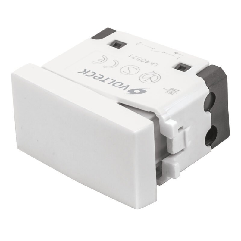 Código: 48322 Interruptor sencillo, línea Oslo, color blanco, Volteck APSE-OB