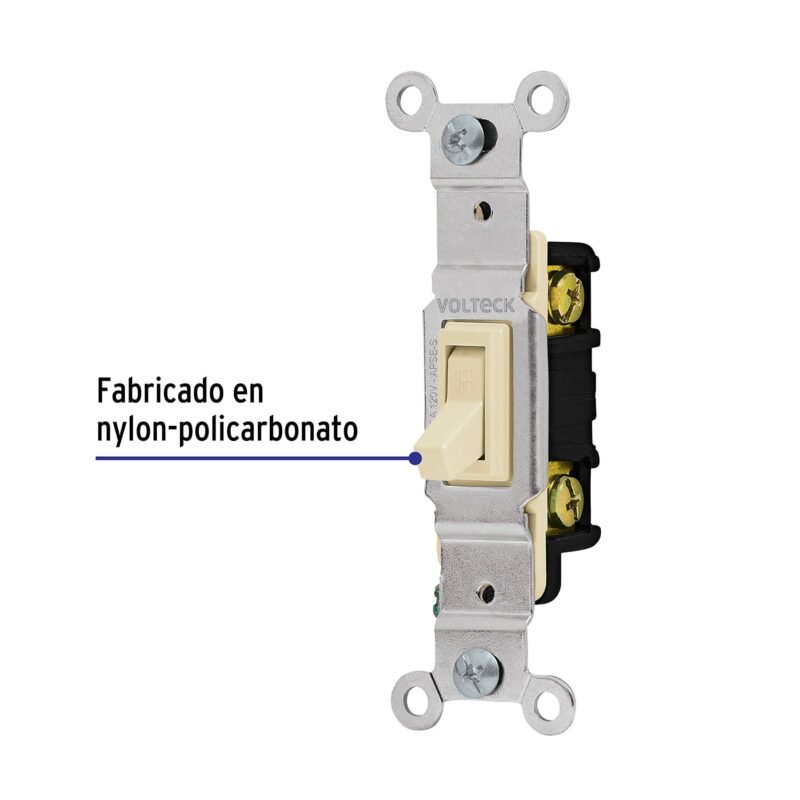 Código: 46000 Interruptor vertical de palanca, Standard, marfil, Volteck APSE-S