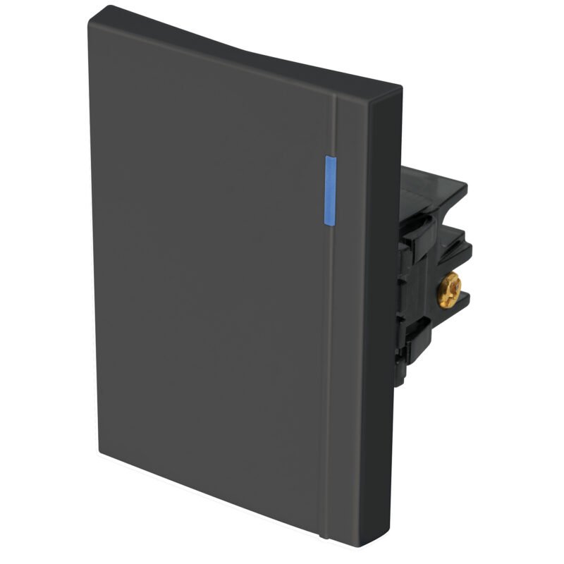 Código: 47987 Interruptor sencillo 3 módulos, línea Española, color negro APSE3-EN