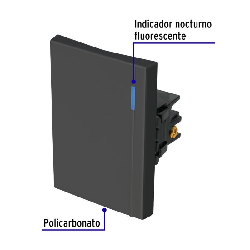 Código: 47987 Interruptor sencillo 3 módulos, línea Española, color negro APSE3-EN