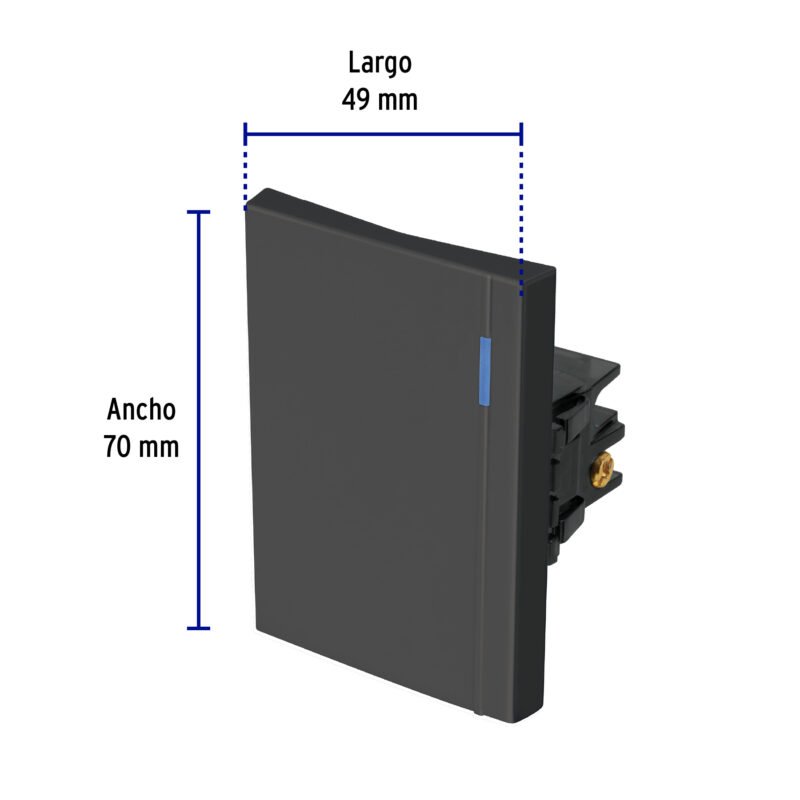 Código: 47987 Interruptor sencillo 3 módulos, línea Española, color negro APSE3-EN