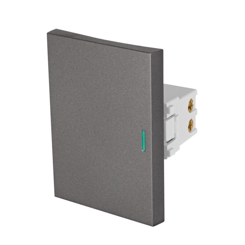 Código: 47822 Interruptor sencillo acero inox de 3 módulos, línea Lisboa APSE3-LA