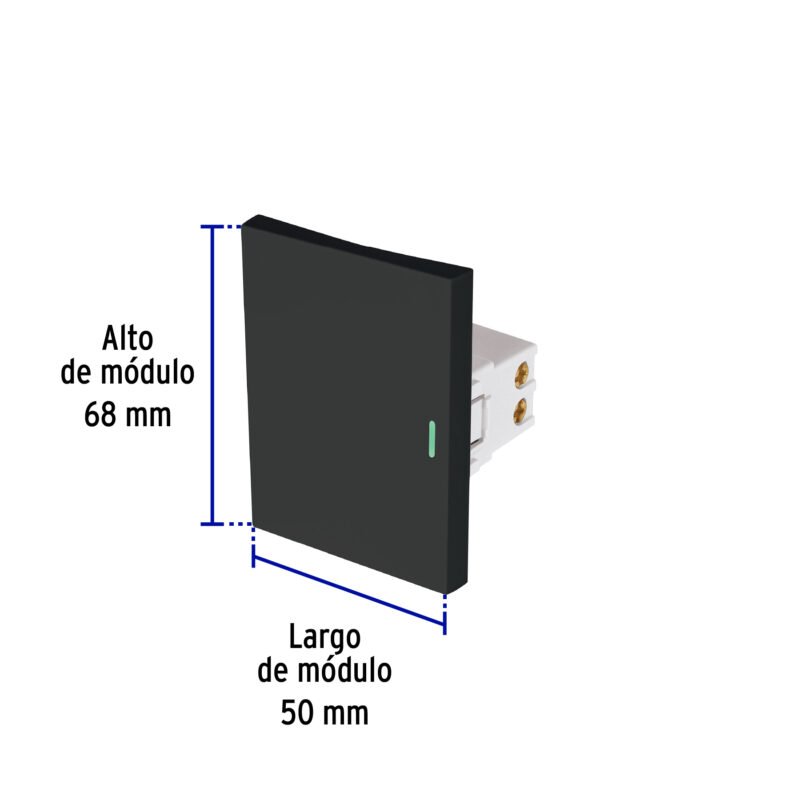 Código: 47875 Interruptor sencillo negro de 3 módulos, línea Lisboa APSE3-LN