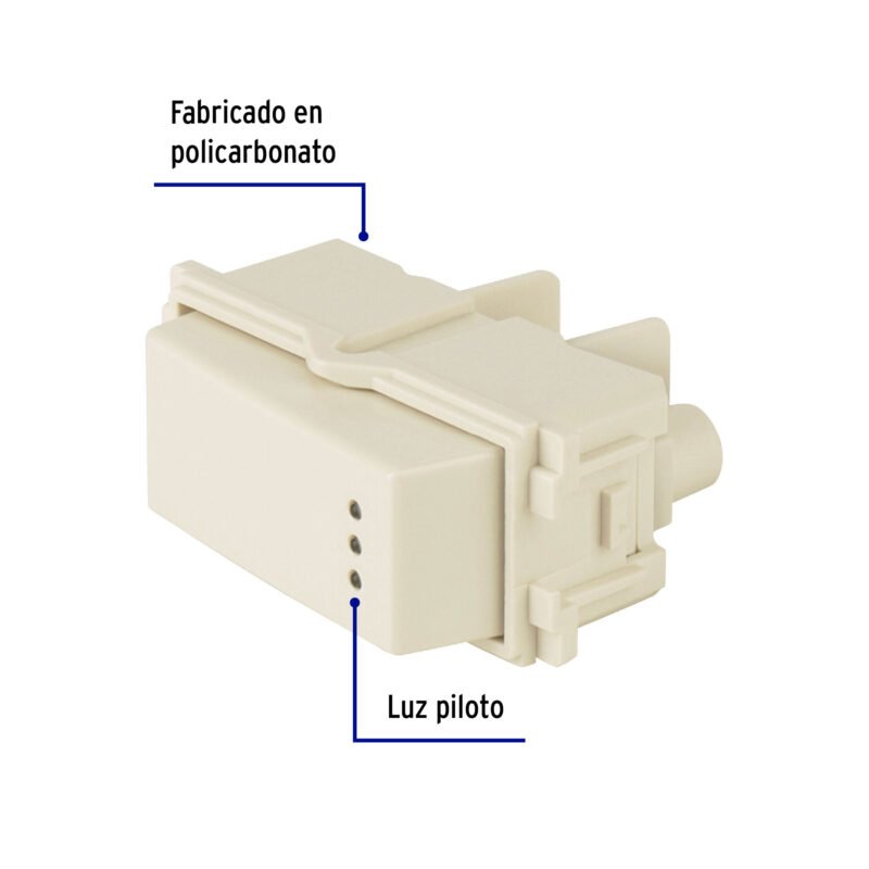 Código: 48055 Interruptor sencillo con luz piloto, línea Italiana, marfil APSEP-I